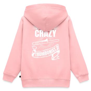 Je suis le tromboniste fou Trombone Amateur de trombone - Sweat Premium à capuche zippé enfant bio - rose - Dos - AI Model Kid Female (0cm)