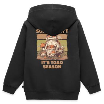 Sorry I Can't It's Toad Season - Kids Premium Organic Zip-up Hoodie - black - Back - AI Model Kid Male (0cm)