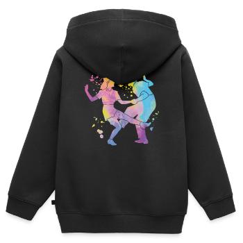 Tanzen Swing 60s Boogie Woogie - Kinder Premium Organic Zip Hoodie - Schwarz - Hinten - AI Model Kid Male (0cm)
