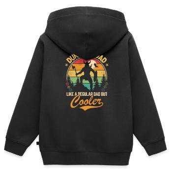 Donjon papa - Comme un père normal mais plus cool - Sweat Premium à capuche zippé enfant bio - noir - Dos - AI Model Kid Male (0cm)