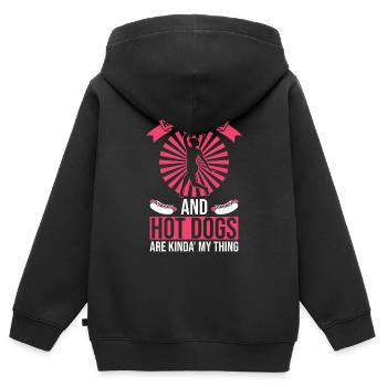 Baton Design Für Baton Twirler - Kinder Premium Organic Zip Hoodie - Schwarz - Hinten - AI Model Kid Male (0cm)