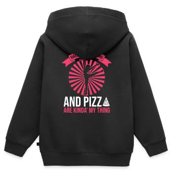 Baton Twirler Design Für Majorette Cheerleader - Kinder Premium Organic Zip Hoodie - Schwarz - Hinten - AI Model Kid Male (0cm)