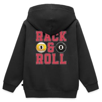 Cue Sports Rack & Roll Billiard Ball Pool Player - Kinder Premium Organic Zip Hoodie - Schwarz - Hinten - AI Model Kid Male (0cm)