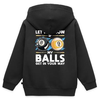 Cue Sports Faites-moi savoir si mes balles Joueur de billard - Sweat Premium à capuche zippé enfant bio - noir - Dos - AI Model Kid Male (0cm)