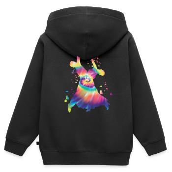 Danse de salon Valse viennoise - Sweat Premium à capuche zippé enfant bio - noir - Dos - AI Model Kid Male (0cm)
