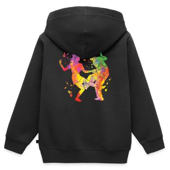 Tanzen Swing 60s Boogie Woogie - Kinder Premium Organic Zip Hoodie - Schwarz - Hinten - AI Model Kid Male (0cm)