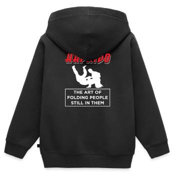 Hapkido Mixed Martial Arts Kampfsport Kampfkunst - Kinder Premium Organic Zip Hoodie - Schwarz - Hinten - AI Model Kid Male (0cm)