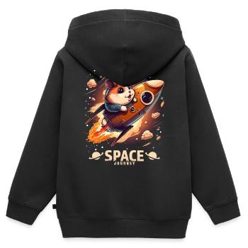 Space Hamster Hamsterliebhaber Weltall Design - Kinder Premium Organic Zip Hoodie - Schwarz - Hinten - AI Model Kid Male (0cm)
