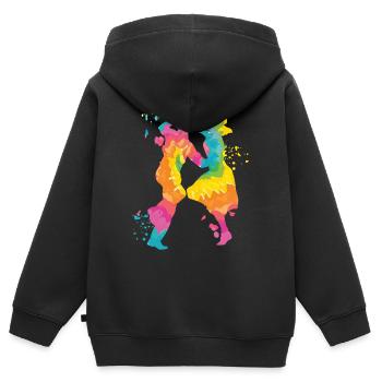 Tanzen Swing 60s Boogie Woogie - Kinder Premium Organic Zip Hoodie - Schwarz - Hinten - AI Model Kid Male (0cm)