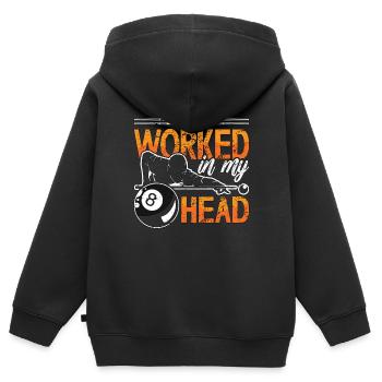 Cue Sports It Worked In My Head Billiard Player - Kinder Premium Organic Zip Hoodie - Schwarz - Hinten - AI Model Kid Male (0cm)