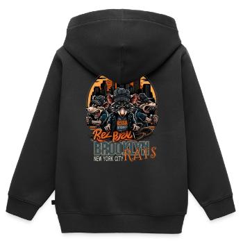 New York City Brooklyn Ratten Ratte - Kinder Premium Organic Zip Hoodie - Schwarz - Hinten - AI Model Kid Male (0cm)