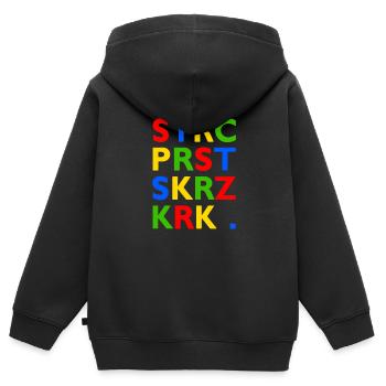 Strč Prst Skrz Krk - Czech tongue twister - Kids Premium Organic Zip-up Hoodie - black - Back - AI Model Kid Male (0cm)