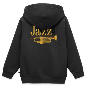 Jazz Musik Improvisation Festival - Kinder Premium Organic Zip Hoodie - Schwarz - Hinten - AI Model Kid Male (0cm)