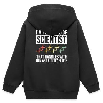 Forensischer Wissenschaftler Und Kriminallabor - Sweat Premium à capuche zippé enfant bio - noir - Dos - AI Model Kid Male (0cm)