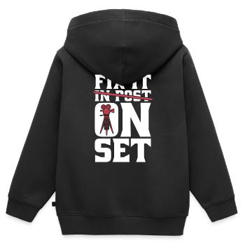 Cinéaste Fix It On Set Directeur de la photographie Cinéaste - Sweat Premium à capuche zippé enfant bio - noir - Dos - AI Model Kid Male (0cm)