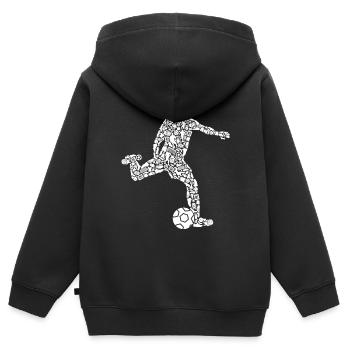 Fußballspieler Symbole Fußball Spieler Fußballer - Kinder Premium Organic Zip Hoodie - Schwarz - Hinten - AI Model Kid Male (0cm)