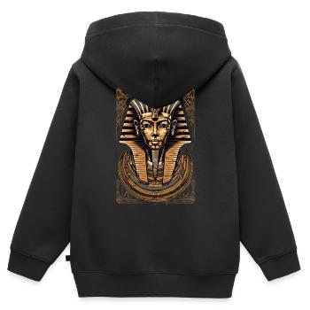 Pharaon Egypte Death Mask Cadeau - Sweat Premium à capuche zippé enfant bio - noir - Dos - AI Model Kid Male (0cm)