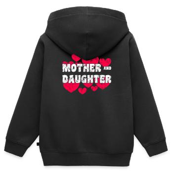 Mère et fille - Sweat Premium à capuche zippé enfant bio - noir - Dos - AI Model Kid Male (0cm)