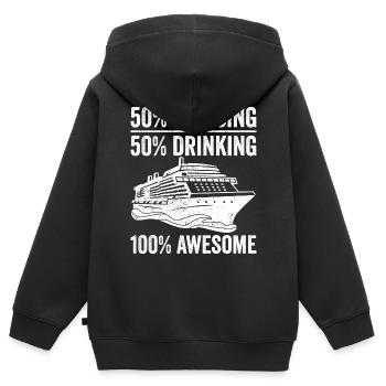 Croisière amusante - Sweat Premium à capuche zippé enfant bio - noir - Dos - AI Model Kid Male (0cm)