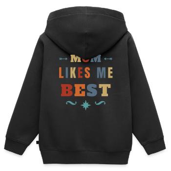 Mom Likes ME Best Funny Sibling Rivalry - Kids Premium Organic Zip-up Hoodie - black - Back - AI Model Kid Male (0cm)