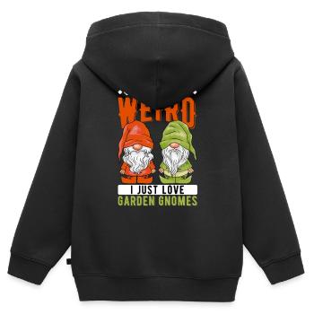 Gartenzwerge Gartenzwerge - Kinder Premium Organic Zip Hoodie - Schwarz - Hinten - AI Model Kid Male (0cm)
