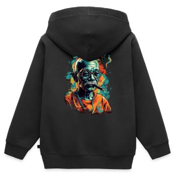 Lauréat du prix Nobel de la paix Mahatma Gandhi Gift - Sweat Premium à capuche zippé enfant bio - noir - Dos - AI Model Kid Male (0cm)