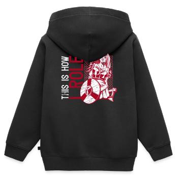 Rpg-rollenspiele Und Larping - Kinder Premium Organic Zip Hoodie - Schwarz - Hinten - AI Model Kid Male (0cm)