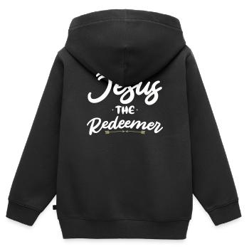 Jesus Der Erlöser Christlicher Glaube An Gott - Kinder Premium Organic Zip Hoodie - Schwarz - Hinten - AI Model Kid Male (0cm)