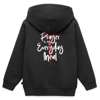 Prayer is my daily Christian meal - Kids Premium Organic Zip-up Hoodie - black - Back - AI Model Kid Male (0cm)