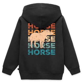 Ex Mormonen Tapir Pferd LDS Retro Exmo - Kinder Premium Organic Zip Hoodie - Schwarz - Hinten - AI Model Kid Male (0cm)