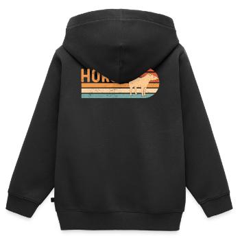 Ex Mormonen Tapir Pferd LDS Retro Exmo - Kinder Premium Organic Zip Hoodie - Schwarz - Hinten - AI Model Kid Male (0cm)