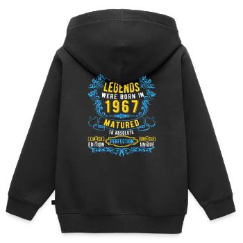 Legenden wurden 1967 Geboren Geburtstag - Kinder Premium Organic Zip Hoodie - Schwarz - Hinten - AI Model Kid Male (0cm)
