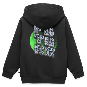 3D vision of the future, sci fi, futuristic metal - Kids Premium Organic Zip-up Hoodie - black - Back - AI Model Kid Male (0cm)