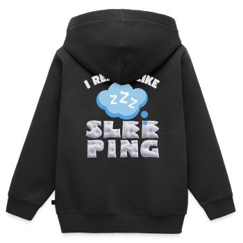 Dormir, dormir, drôle de dicton avec des oreillers - Sweat Premium à capuche zippé enfant bio - noir - Dos - AI Model Kid Male (0cm)
