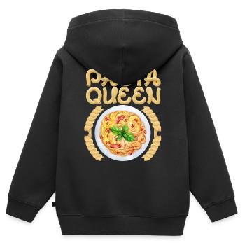Nudeln, Spaghetti-Nudeln hausgemachte Pasta Spruch - Kinder Premium Organic Zip Hoodie - Schwarz - Hinten - AI Model Kid Male (0cm)