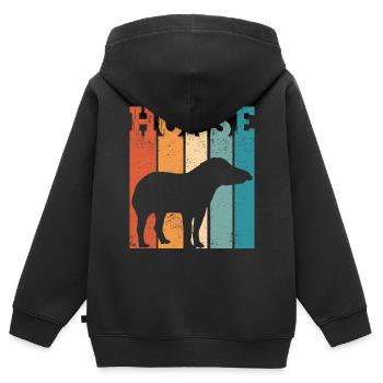 Ex Mormonen Tapir Pferd LDS Retro Exmo - Kinder Premium Organic Zip Hoodie - Schwarz - Hinten - AI Model Kid Male (0cm)