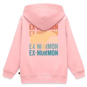 Ex Mormonen Tapir Pferd LDS Retro Exmo - Kinder Premium Organic Zip Hoodie - Rosa - Hinten - AI Model Kid Female (0cm)