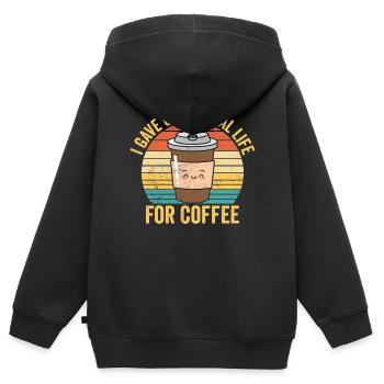 Drôle d’ex-mormon LDS Exmo - Sweat Premium à capuche zippé enfant bio - noir - Dos - AI Model Kid Male (0cm)