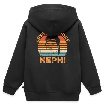 Drôle de missionnaire mormon SDJ - Sweat Premium à capuche zippé enfant bio - noir - Dos - AI Model Kid Male (0cm)