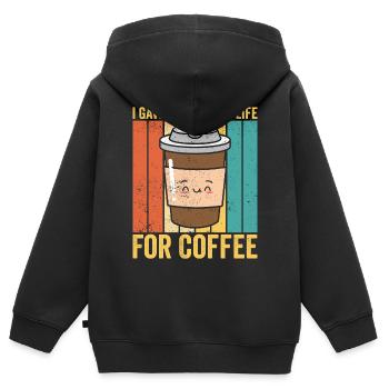 Lustiger Ex-Mormone LDS Exmo - Kinder Premium Organic Zip Hoodie - Schwarz - Hinten - AI Model Kid Male (0cm)
