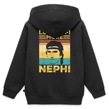 Lustiger Mormonenmissionar LDS Retro - Kinder Premium Organic Zip Hoodie - Schwarz - Hinten - AI Model Kid Male (0cm)