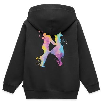 Tanzen Swing 60s Boogie Woogie - Kinder Premium Organic Zip Hoodie - Schwarz - Hinten - AI Model Kid Male (0cm)