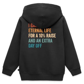 Lustiger Ex-Mormone LDS Exmo - Kinder Premium Organic Zip Hoodie - Schwarz - Hinten - AI Model Kid Male (0cm)