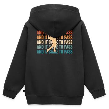 Drôle de missionnaire mormon LDS Soccer - Sweat Premium à capuche zippé enfant bio - noir - Dos - AI Model Kid Male (0cm)
