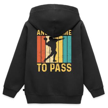 Lustiger Mormonenmissionar LDS Fußball - Kinder Premium Organic Zip Hoodie - Schwarz - Hinten - AI Model Kid Male (0cm)