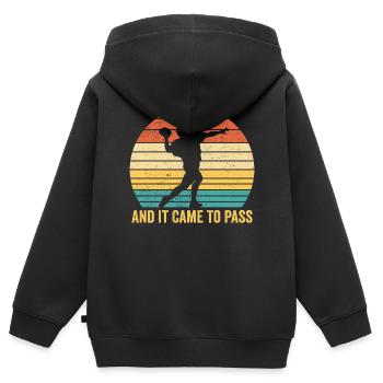 Drôle de missionnaire mormon LDS Soccer - Sweat Premium à capuche zippé enfant bio - noir - Dos - AI Model Kid Male (0cm)