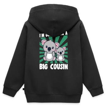 I'm Going To Be A Big Cousin Koala Graphic Idea - Kinder Premium Organic Zip Hoodie - Schwarz - Hinten - AI Model Kid Male (0cm)