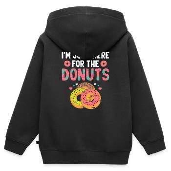 Ich Bin Nur Für Den Donuts-donut-donut-liebhaber - Kinder Premium Organic Zip Hoodie - Schwarz - Hinten - AI Model Kid Male (0cm)