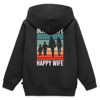 Familienversicherungsagenten-design Für - Kinder Premium Organic Zip Hoodie - Schwarz - Hinten - AI Model Kid Male (0cm)