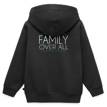 Familie - Kinder Premium Organic Zip Hoodie - Schwarz - Hinten - AI Model Kid Male (0cm)